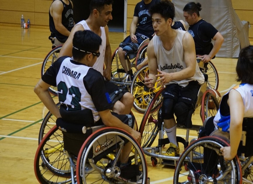 車いすバスケットボール　難民選手団イブラヒム選手との合同練習会　(2022)2