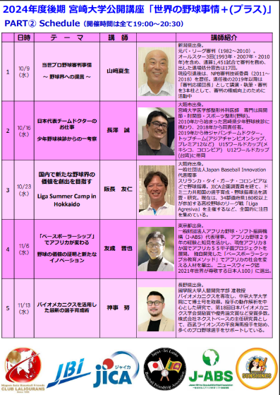 オンライン公開講座 世界の野球事情 (2024)2
